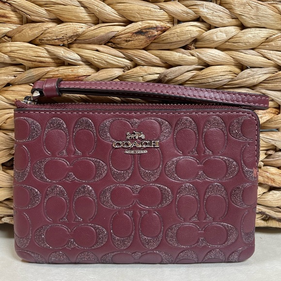Coach Embossed Plum Wristlet - Picture 5 of 11